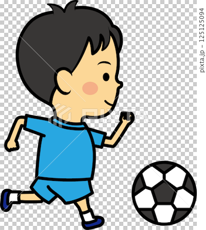 踢足球的男孩 125125094