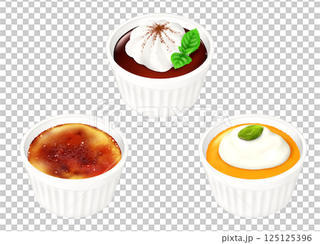 Cocotte 甜點:3 種:巧克力布丁、焦糖布丁、南瓜布丁 Cocotte 甜點:3 種:巧克力布丁、焦糖布丁、南瓜布丁 125125396