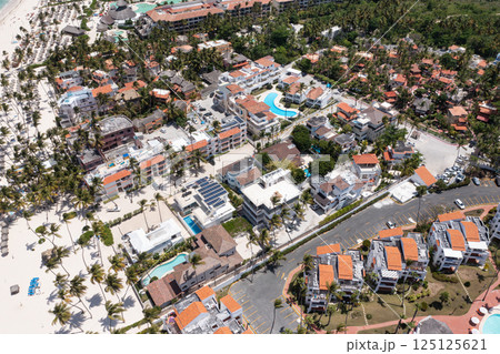 Aerial view with caribbean city 125125621
