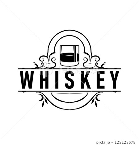 old retro vintage design with whiskey logo, bar drink with simple concept for bar, cafe, restaurant, or business, as business brand and product illustration template old retro vintage design with whiskey logo, bar drink with simple concept for bar, cafe, restaurant, or business, as business brand and product illustration template 125125679