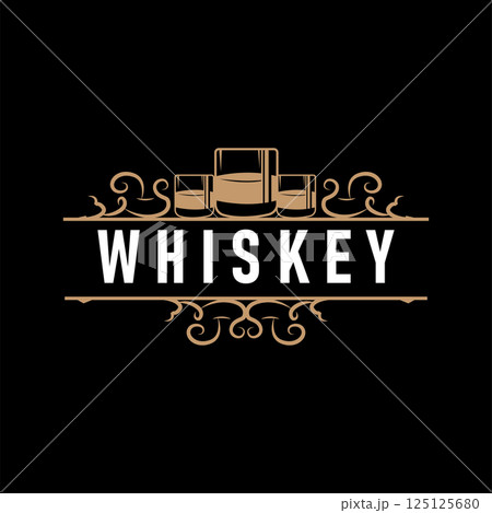 old retro vintage design with whiskey logo, bar drink with simple concept for bar, cafe, restaurant, or business, as business brand and product illustration template old retro vintage design with whiskey logo, bar drink with simple concept for bar, cafe, restaurant, or business, as business brand and product illustration template 125125680