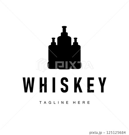 old retro vintage design with whiskey logo, bar drink with simple concept for bar, cafe, restaurant, or business, as business brand and product illustration template old retro vintage design with whiskey logo, bar drink with simple concept for bar, cafe, restaurant, or business, as business brand and product illustration template 125125684