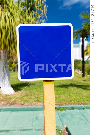 Empty traffic sign at the road with nobody Empty traffic sign at the road with nobody 125125714