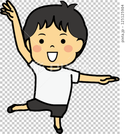 バレエを踊る男児 125125984