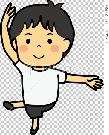 バレエを踊る男児 125125985