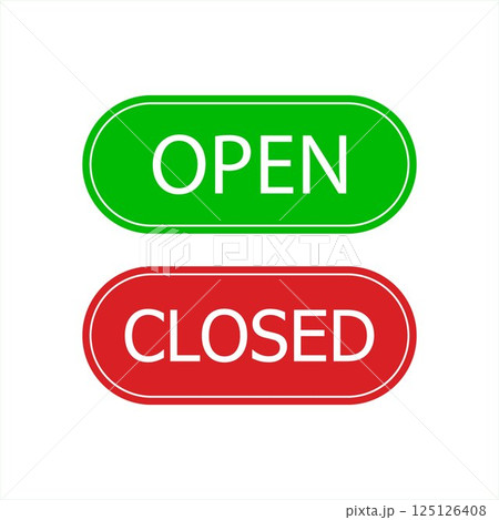 Open and Closed Sign  125126408