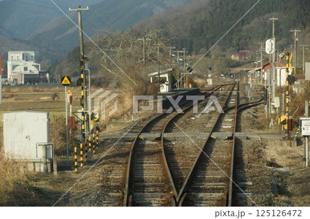 芸備線からの車窓風景(備後落合駅―新見駅) 矢神駅 芸備線からの車窓風景(備後落合駅―新見駅) 矢神駅 125126472