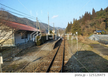 芸備線からの車窓風景(備後落合駅―新見駅) 坂根駅 芸備線からの車窓風景(備後落合駅―新見駅) 坂根駅 125126473