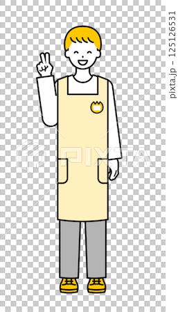 Full body pose_Simple male nursery teacher 04 125126531