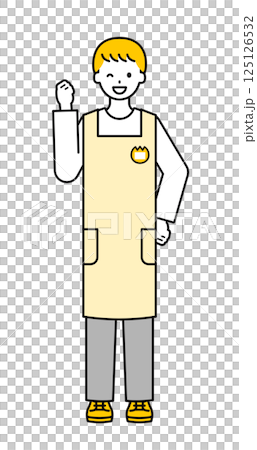 Full body pose_Simple male nursery teacher 05 125126532