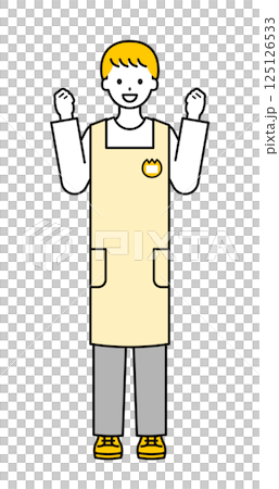 Full body pose_Simple male nursery teacher 06 125126533