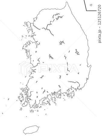 白地図 韓国 白地図 韓国 125126720