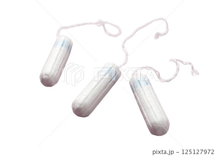 Feminine hygiene and menstruation, Tampons and feminine hygiene products displayed together, isolated on white, PNG 125127972