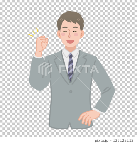 Business person who makes a guts pose 125128112