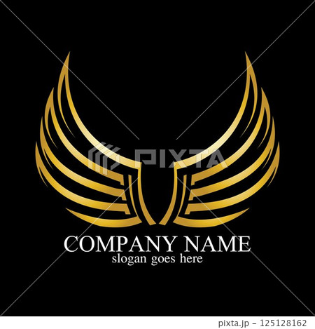 wings gold logo vector illustration template-vector 125128162