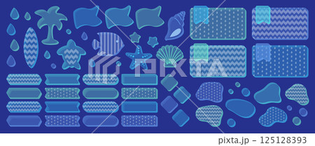 アクリル風フレームセット 透明感のあるデザイン素材 アクリル風フレームセット 透明感のあるデザイン素材 125128393