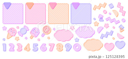 アクリル風フレームセット 透明感のあるデザイン素材 アクリル風フレームセット 透明感のあるデザイン素材 125128395