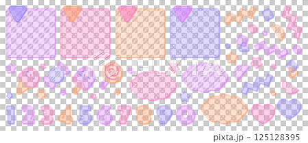 アクリル風フレームセット 透明感のあるデザイン素材 アクリル風フレームセット 透明感のあるデザイン素材 125128395