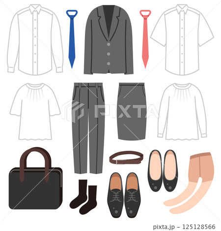 仕事服のイラストセット 125128566