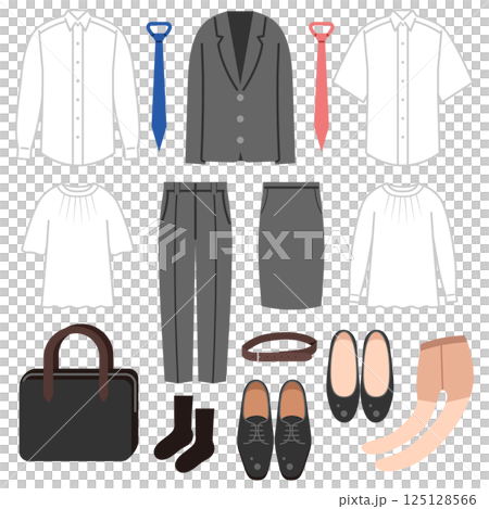 仕事服のイラストセット 125128566