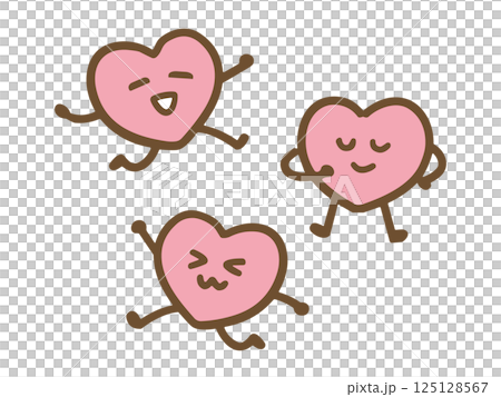 Smiling heart characters Smiling heart characters 125128567
