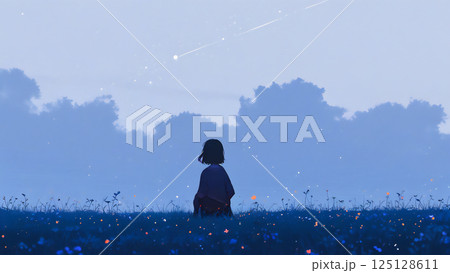 一人の少女の背中 125128611