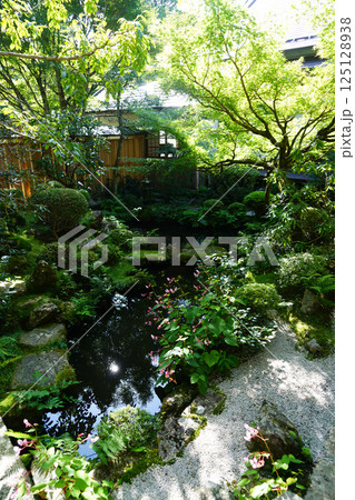 京都大原の寺院の庭園風景 125128938