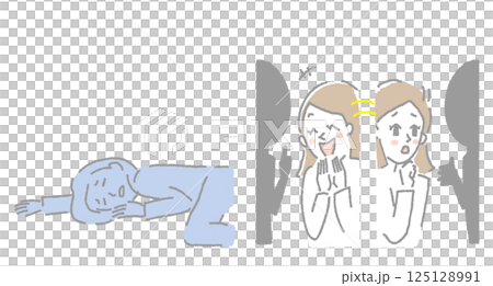 対人関係を頑張りすぎて気疲れしていまう人の表と裏の顔 125128991