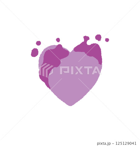 心に嫌な感情が湧き上がる様子を表すイラスト　ハート　手書き 125129041