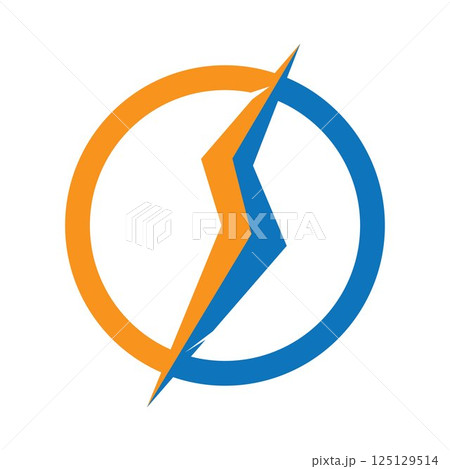 lightning thunderbolt electricity logo design template 125129514