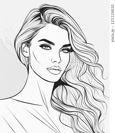 A drawing of a girl 125129810