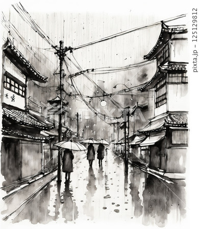Drawing of the city 125129812