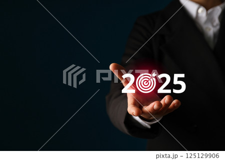 Goals 2025, the concept of planning and calculating the strategy for the next year. 125129906