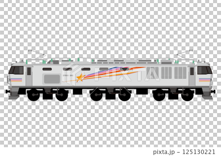 EF510 electric locomotive Cassiopeia color vector illustration 125130221