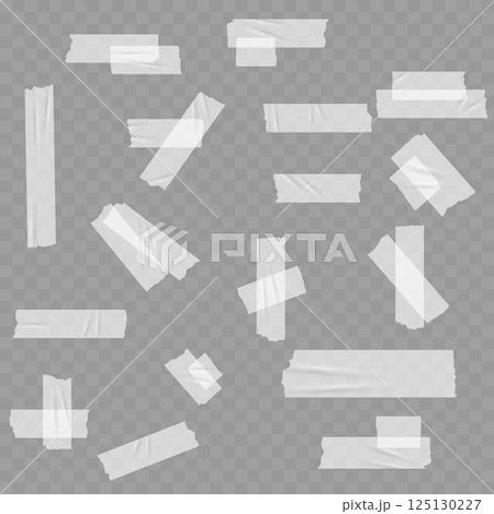 Transparent Tape Pieces Mockup - Vector 125130227