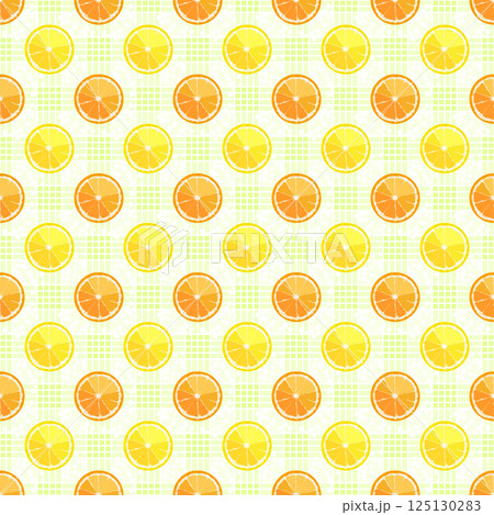 爽やかなオレンジとレモンのパターン背景素材 スウォッチ対応 125130283