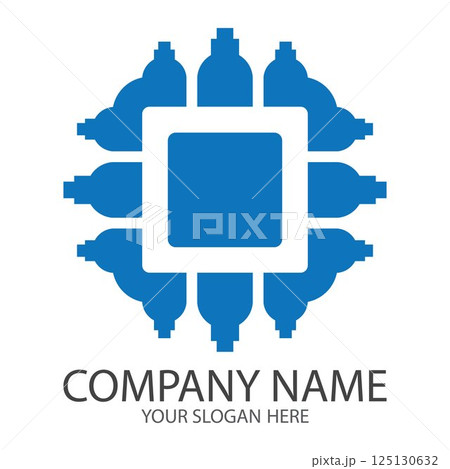 CPU simple vector icon illustration symbol template 125130632