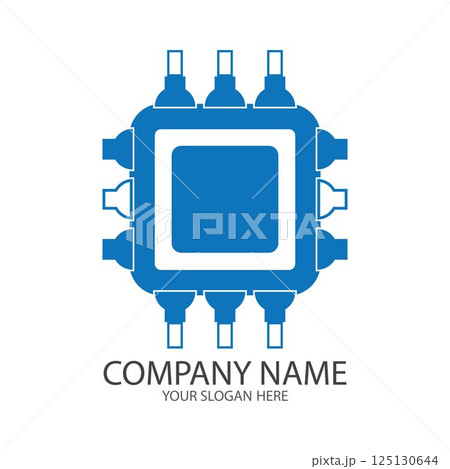 CPU simple vector icon illustration symbol template CPU simple vector icon illustration symbol template 125130644
