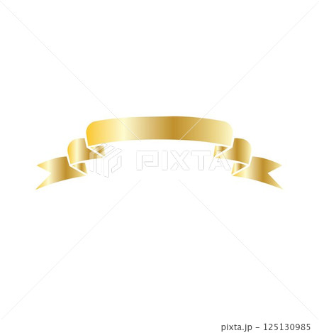 golden ribbon isolated white background for business ,vector illustration 125130985