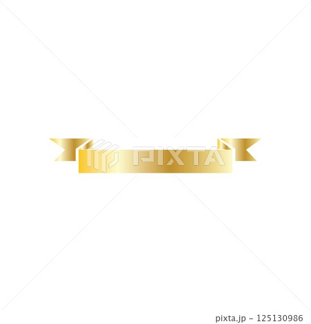 golden ribbon isolated white background for business ,vector illustration 125130986