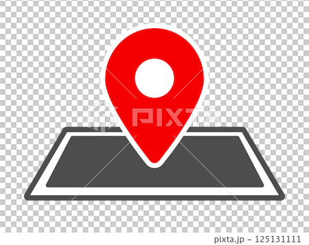Map and map pin (icon) 125131111
