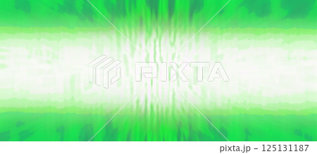 上下に立体的遠近蛍光グリーンのマダラ模様が入った中心が白く光った抽象バナー背景イメージ。 125131187