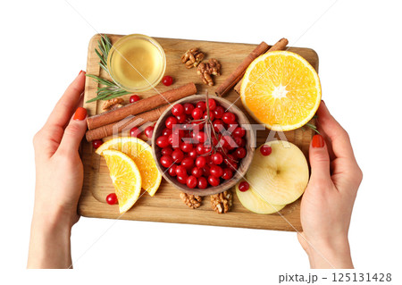PNG, Mulled wine, spicy ingredients for drink, isolated on white background 125131428