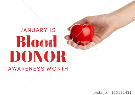 Blood donation, hand with heart and text, on bright background. Blood donation, hand with heart and text, on bright background. 125131451