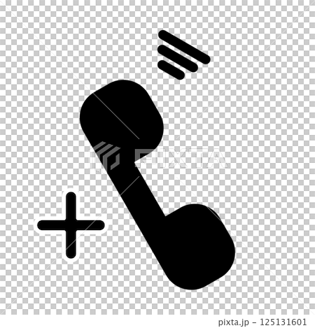 電話 +(加號)圖示黑色 電話 +(加號)圖示黑色 125131601