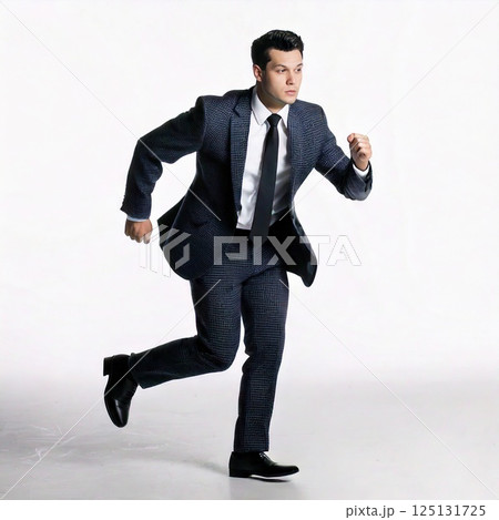 走るビジネスマン（ai生成画像） 125131725