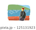 温泉でリラックスする女性 125131923