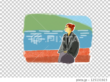 在溫泉放鬆的女人 125131923