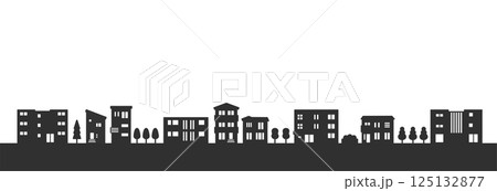住宅地・街並みのシルエットイラスト 125132877