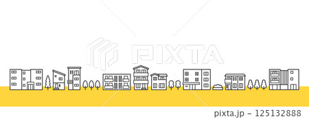住宅地・街並みのイメージイラスト 125132888